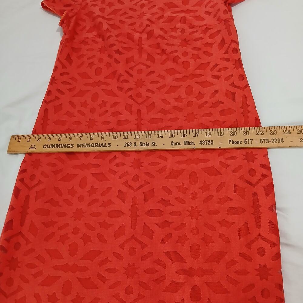 Betty Barclay Dresses 12 short-sleeve v-neck geometric-lace lined pumpkin dress - Picture 8 of 12
